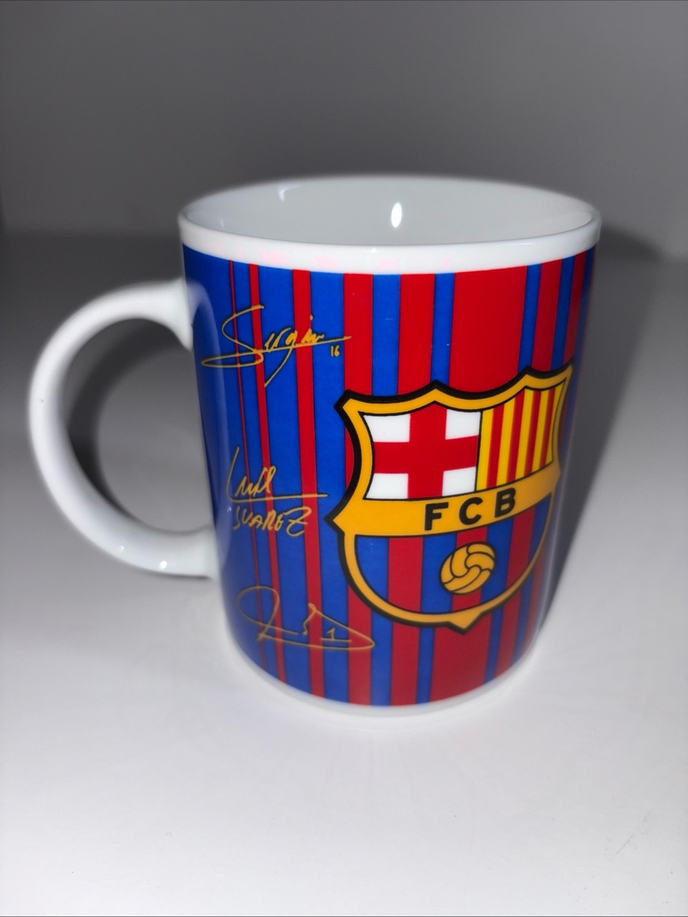 FCB Ceramic Coffee Mug in Red and Blue